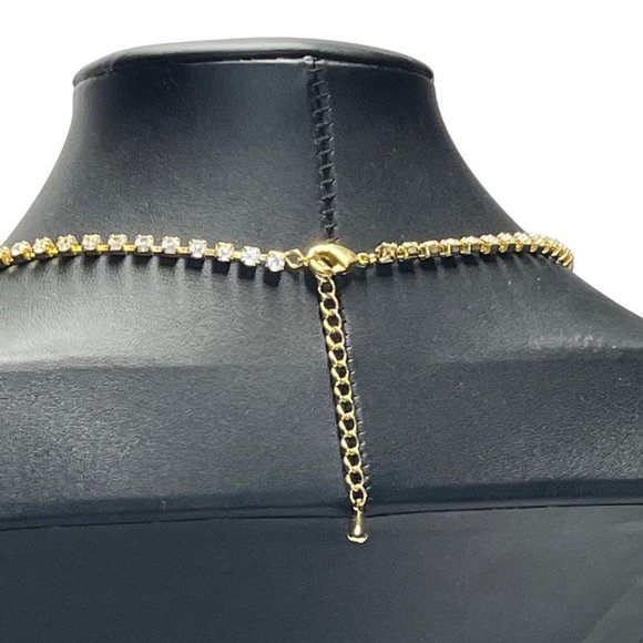 CZ Cubic Zirconia Square Station Link Necklace Fashion Jewelry 15.5 - 17.5" - Picture 4 of 7